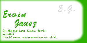 ervin gausz business card